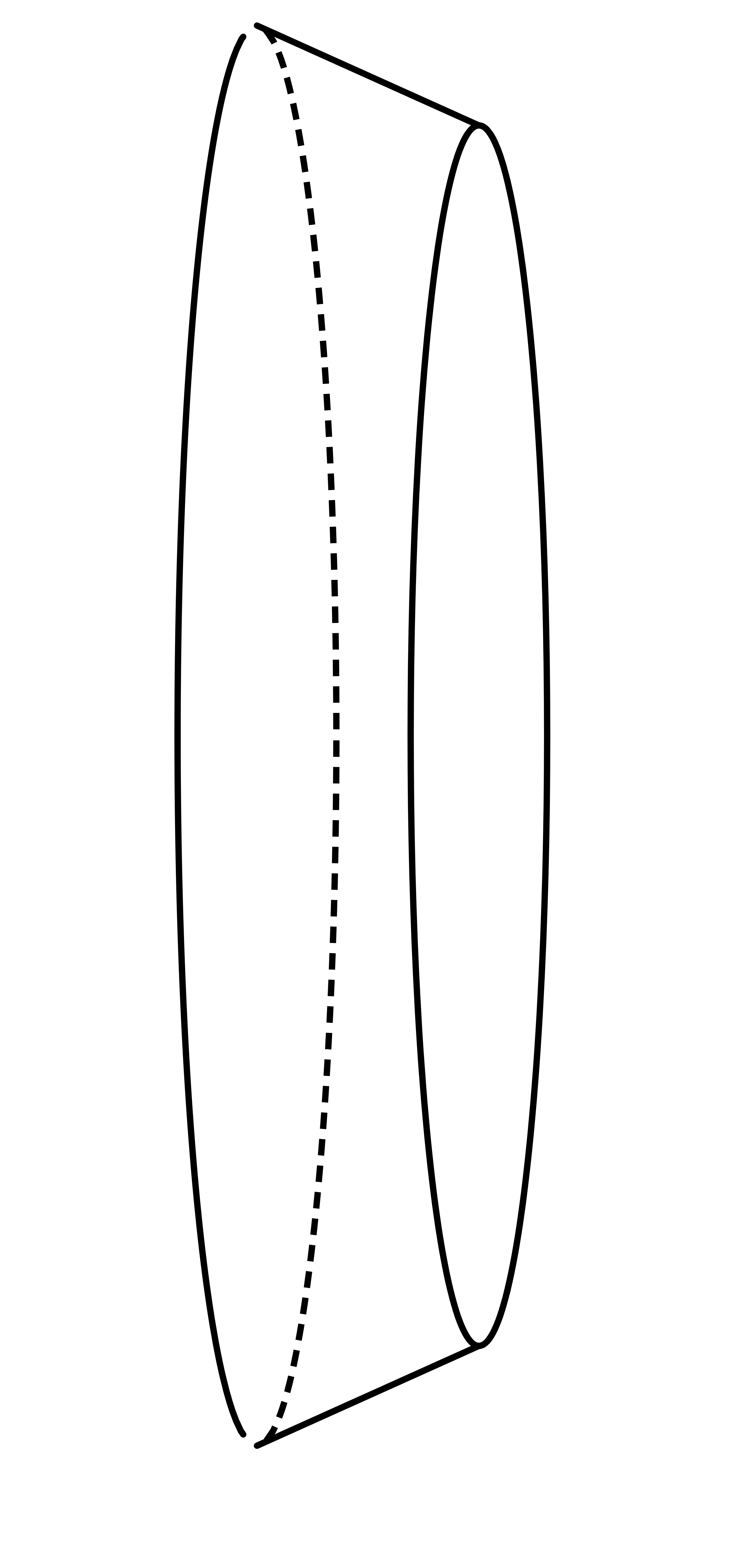 The kth slice, looking like a trapezoidal-cylinder type shape, with the radius on one side bigger than the other.